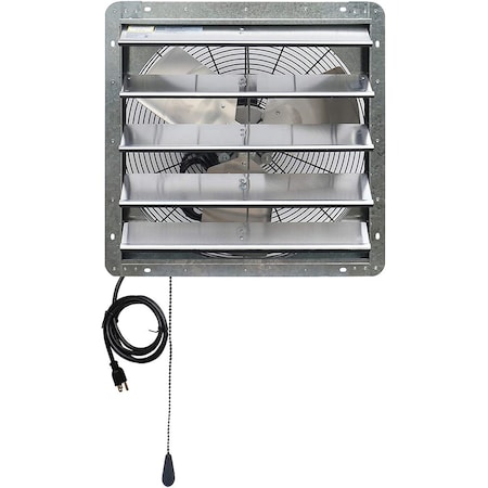 Iliving Silver 20 inch Shutter Exhaust Attic Garage Grow Fan with 2 Speed Thermostat 6 ft. 3 Plugs Cord ILG8SF20V-T